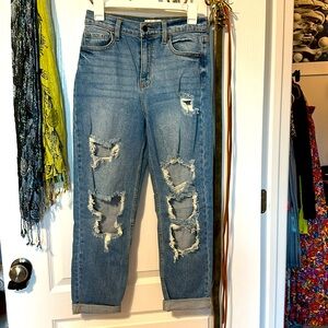 Distressed Mom Jeans